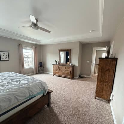 Bedroom left rent-ready with fresh floors and clear surfaces